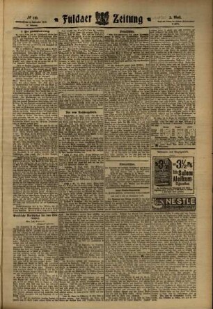 Zweite Ausgabe vom Mittwoch, den 14. September 1910.