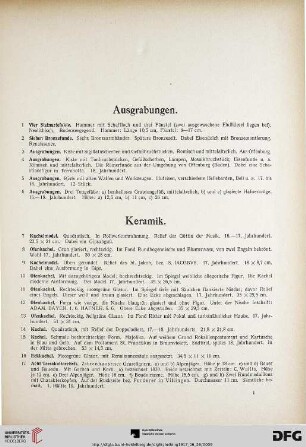 [Keramik, Porzellan, Glas] (Nr. 7-72)