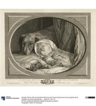 Die Unschuld bewacht von der Treue (L'Innocence sous la garde de la Fidélité): ein Hund bewacht ein schlafendes Kleinkind