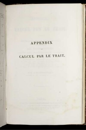 Appendix Au Calcul Par Le Trait.