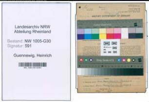 Entnazifizierung Heinrich Guennewig , geb. 20.03.1902 (Bankkaufmann)