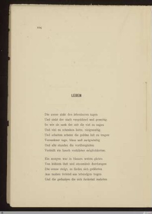 Leben / Hugo von Hofmannsthal