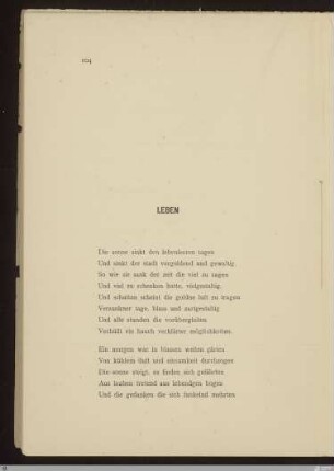 Leben / Hugo von Hofmannsthal