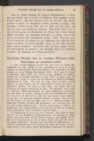 Statistische Übersicht über die deutschen Missionen 1892