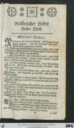 Erster Theil. Fest-Lieder.