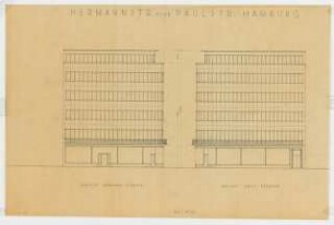 Wohn- und Geschäftshaus Hermannstraße Ecke Paulstraße, Hamburg-Mitte: Ansichten 1:100