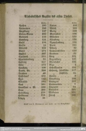 Alphabetisches Register des ersten Theiles