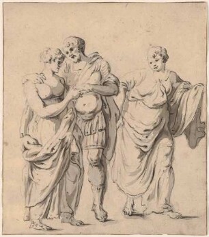 Ulysses umarmt Penelope (nach einem Blatt aus der Folge von Theodoor van Thulden)