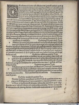 Scribendi orandique modus : mit Widmungsbrief des Autors an Valerius Crispinus, Venedig »decimonono calendas Iunias« 1493