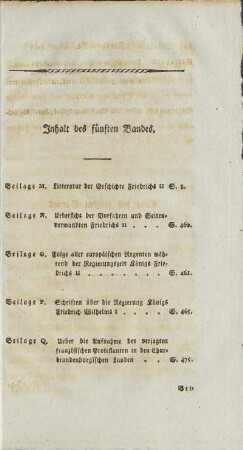 Inhalt des fünften Bandes