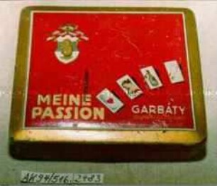 Blechdose für 20 Stück Zigaretten "GARBATY MEINE PASSION"