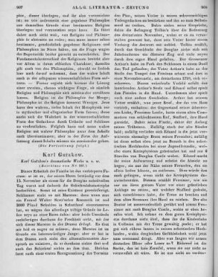 Gutzkow, K.: Karl Gutzkow's Dramatische Werke. Bd. 5, Abt. 1-2. Der dreizehnte November. Uriel Acosta. Leipzig: Weber 1847 (Beschluss von Nr. 257)