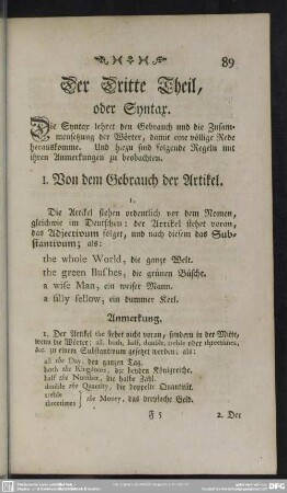 Der Dritte Theil, oder Syntax