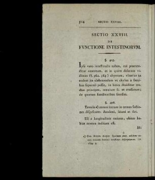 Sectio XXVIII. De Functione Intestinorum
