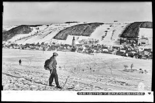 Erzgebirge, Blick auf Altenberg-Geising im Winter