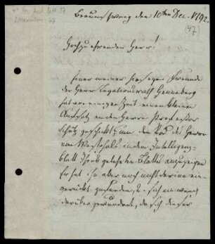 Brief von Jakob Mauvillon an Gottlieb Hufeland