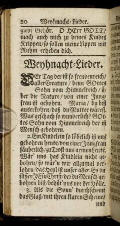 Weyhnacht-Lieder.