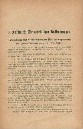 II. Abschnitt. Die gesetzlichen Bestimmungen