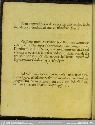 Non contradictas verbo veritatis ullo modo ...