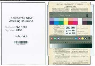 Entnazifizierung Erich Holz , geb. 05.06.1908 (Gaertnermeister)