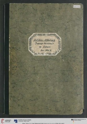 [Band 3]: Erwerbungsbücher der Antikensammlung: Antiken-Abteilung Zugangs-Verzeichnis der Antiken Inv. 1958 ff