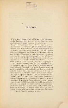 Recherches sur l'emploi du génitif-accusatif en vieux-slave