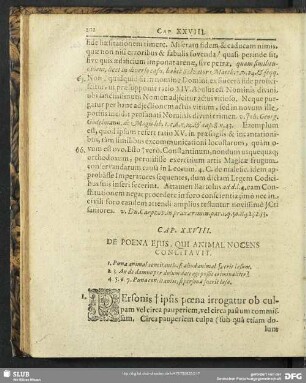 Cap. XXVIII. De Poena Ejus, Qui Animal Nocens Concitavit