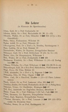 25-29, Die Lehrer