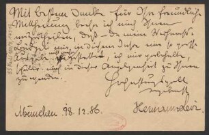 Brief an B. Schott's Söhne : 18.12.1886
