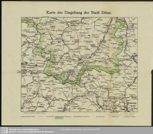 Karte der Umgebung der Stadt Zittau