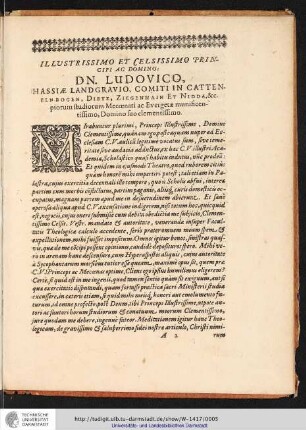 ILLUSTRISSIMO ET CELSISSIMO PRINCIPI AC DOMINO. ...