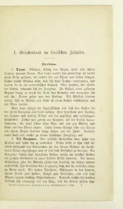 I. Griechenland im heroischen Zeitalter