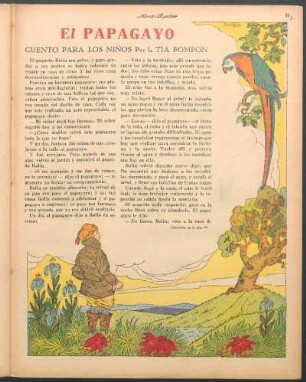 El papagayo : Cuento para los niños por la Tía Pompón