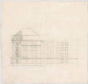 Thiersch, Friedrich von; München; Wohnungsneubauten Lehmpuhl - Fassadenentwurf (Ansicht)