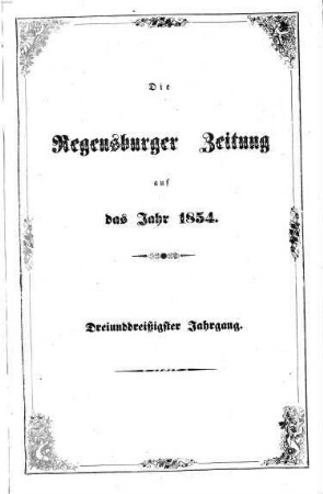 Regensburger Zeitung. 1854,1 = Jg. 33