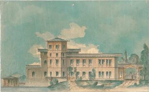 Reiffenstuel, Michael; Villa, Landhaus mit Pavillon - Ansicht
