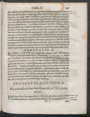 Epilogus Classis Primae.