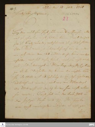 Brief von Gotthilf August Francke an Anna Magdalena Francke.