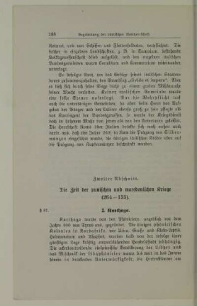 Zweiter Abschnitt. Die Zeit der punischen und macedonischen Kriege (264-133)