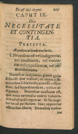 Caput IX. De Necessitate Et Contingentia.