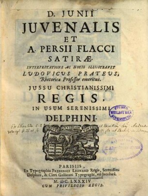 D. Junii Juvenalis et A. Persii Flacci satirae