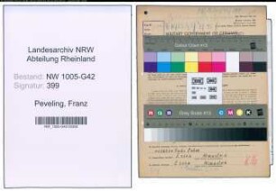 Entnazifizierung Franz Peveling , geb. 26.06.1894 (Goldschmied)