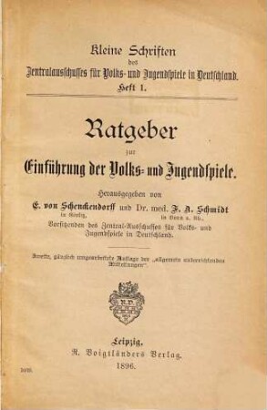 Ratgeber zur Einführung der Volks- und Jugendspiele