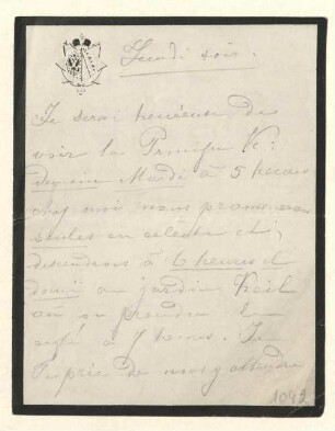 Eigenhändiger Brief mit Unterschrift