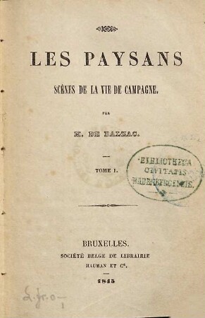 Les paysans : scènes de la vie de campagne, 1