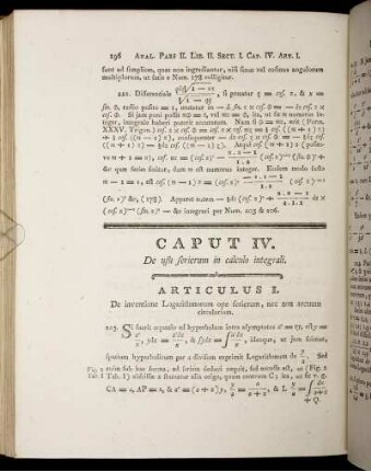 Caput IV. De usu serierum in calculo integrali.