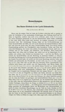 29: Das Raum-Erlebnis in der Lyrik Eichendorffs