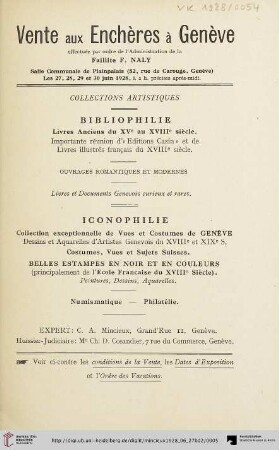 Vente aux Enchères à Genève