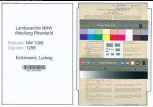 Entnazifizierung Ludwig Eickmanns , geb. 21.01.1903 (Landwirt)