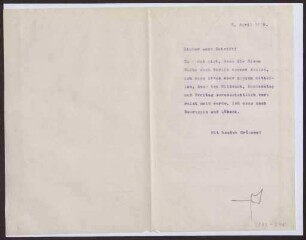 Schreiben an Karl Schmidt (Brief)